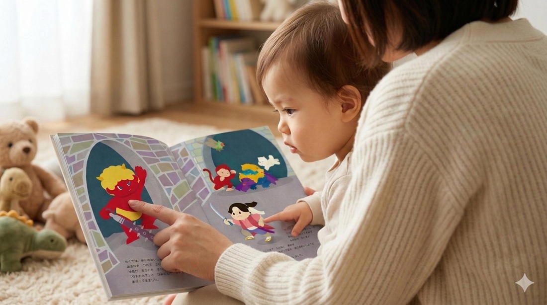 親子で絵本を読む楽しい時間